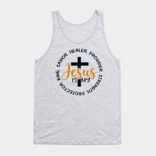 Jesus Savior Healer Provider Strength Protector King Tank Top